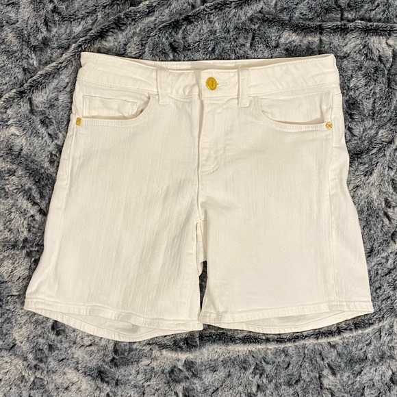 Pilcro and the Letterpress Pants - Pilcro and the Letterpress Script Jean Shorts Women’s Size 26 White Denim